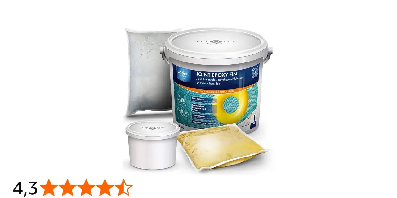 Kit de joint epoxy fin pour carrelages et faïences en milieux humides. Ce produit, qu'est-ce qu'un joint epoxy, est idéal pour piscines et salles de bains.