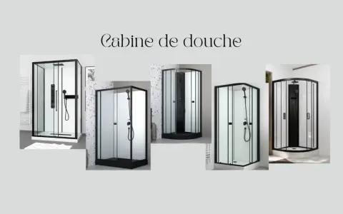 Plusieurs modèles de cabines de douche modernes avec receveur, idéales pour remplacer une ancienne baignoire ou douche.