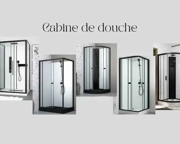 Plusieurs modèles de cabines de douche modernes avec receveur, idéales pour remplacer une ancienne baignoire ou douche.