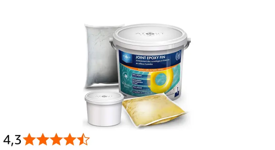 Kit de joint epoxy fin pour carrelages et faïences en milieux humides. Ce produit, qu'est-ce qu'un joint epoxy, est idéal pour piscines et salles de bains.