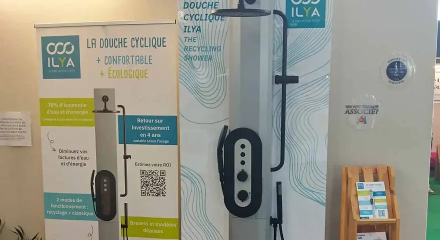 La douche cyclique ILYA, une solution confortable et écologique pour réduire votre consommation d'eau et d'énergie.